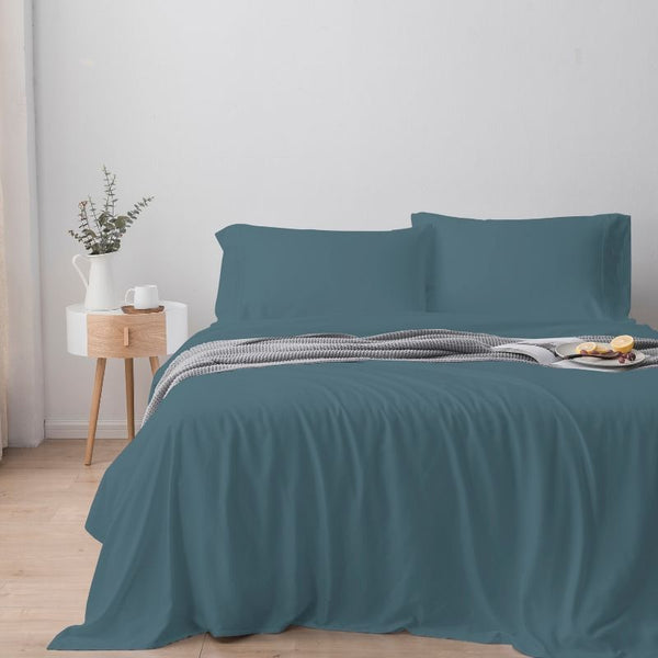 100% Bamboo Lyocell Quilt Cover Set - Dusty Blue