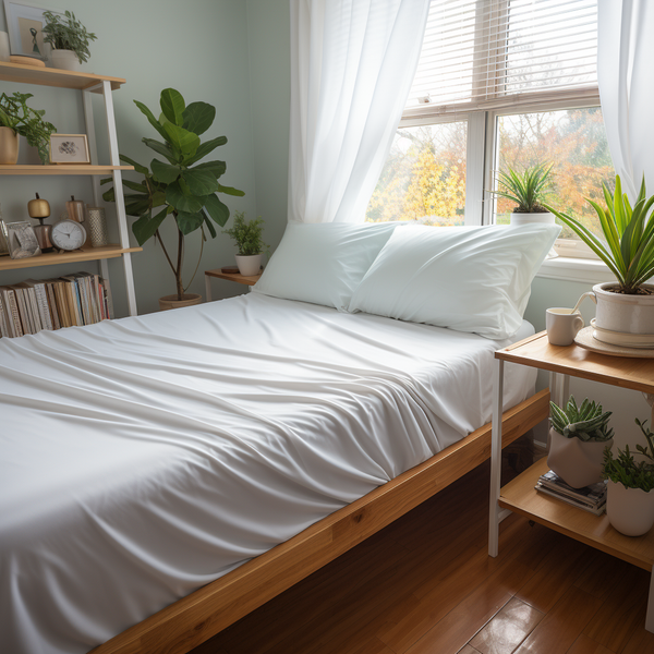 100% Bamboo Fitted Sheet - White - King Single