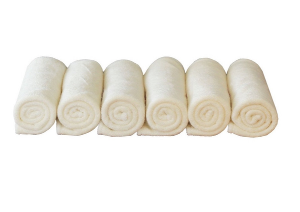 Natural Bamboo Washcloths - 6 Pack - no gift box