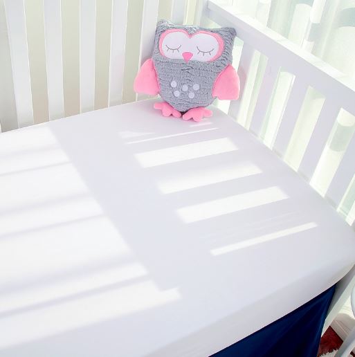 Bamboo Baby Cot Fitted Sheet - White