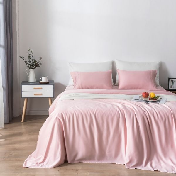 100% Bamboo Quilt Cover Set - Calming Pink